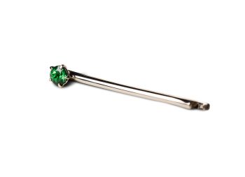PinSolo Tsavorit Classich Krappe Weißgold zentral